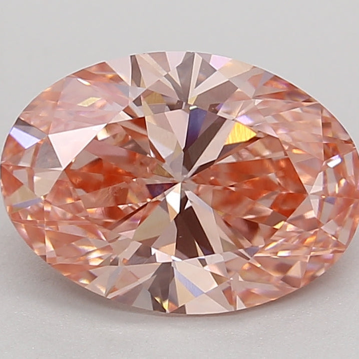 2.71 Carat Oval Cut Lab Grown Diamond VVS2 FANCY VIVID PINK