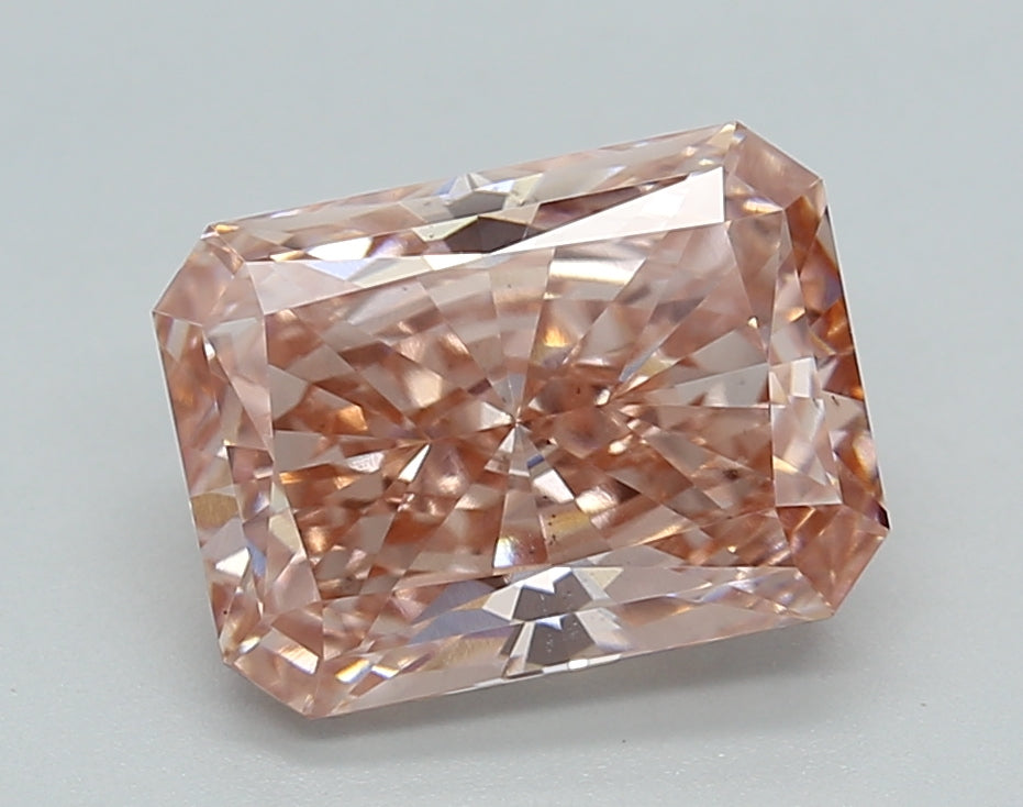 2.72 ct. Radiant Cut CVD Lab-Grown Diamond, Fancy Vivid Pink, VS2, IGI Certified