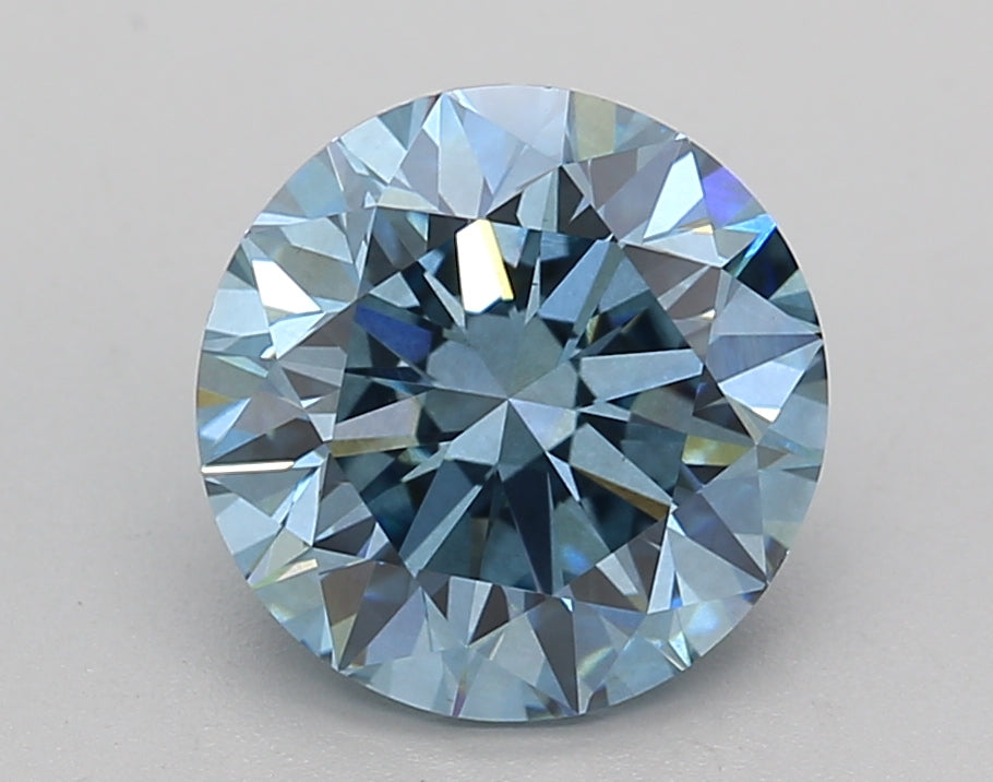 2.76 CT IGI Certified Round Cut Lab-Grown Diamond - VS1 Clarity, Fancy Vivid Blue