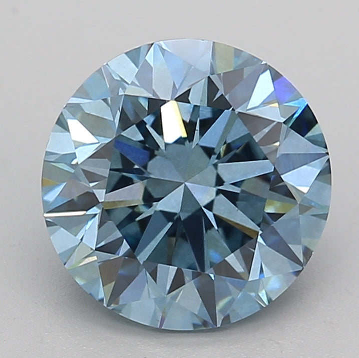 2.76 Carat Round Lab Grown Diamond VS1 FANCY VIVID BLUE