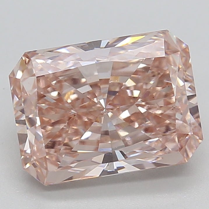2.87 Carat Radiant Cut Lab Grown Diamond VS1 FANCY INTENSE PINK