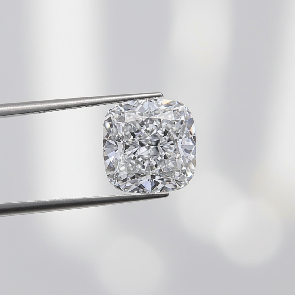 Diamant cultivé en laboratoire taille coussin de 2,89 carats, VVS1/F