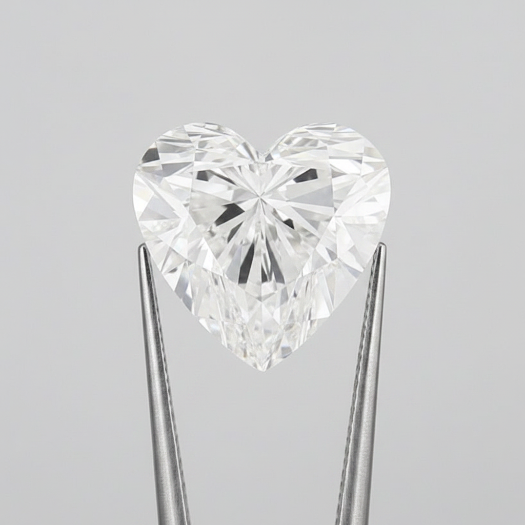 4.03 Carat D VVS2 Heart Shape CVD Lab Grown Diamond IGI Certified
