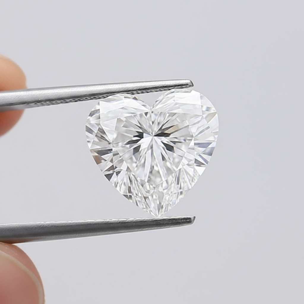 5.08 Carat D Color VVS2 Heart Shape CVD Lab Grown Diamond IGI Certified
