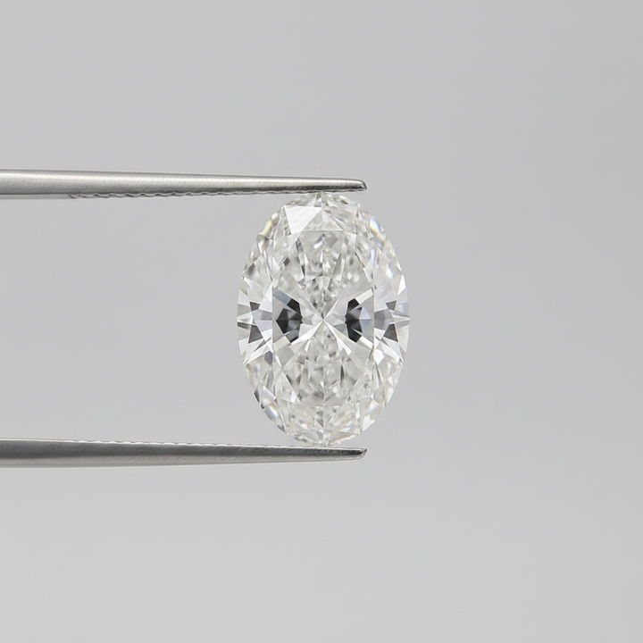 8,08 karaat ovale lab-grown diamant, VS1/F