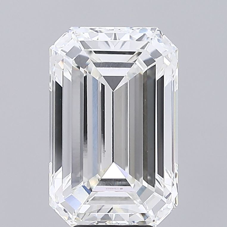 8,09 Karat im Smaragdschliff gezüchteter Diamant, VVS2/F