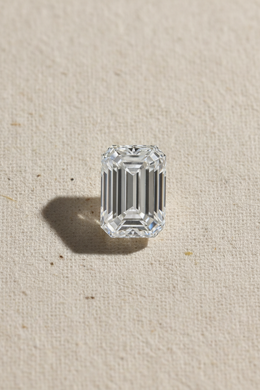 8.09 Carat Emerald Cut Lab Grown Diamond, VVS2/F
