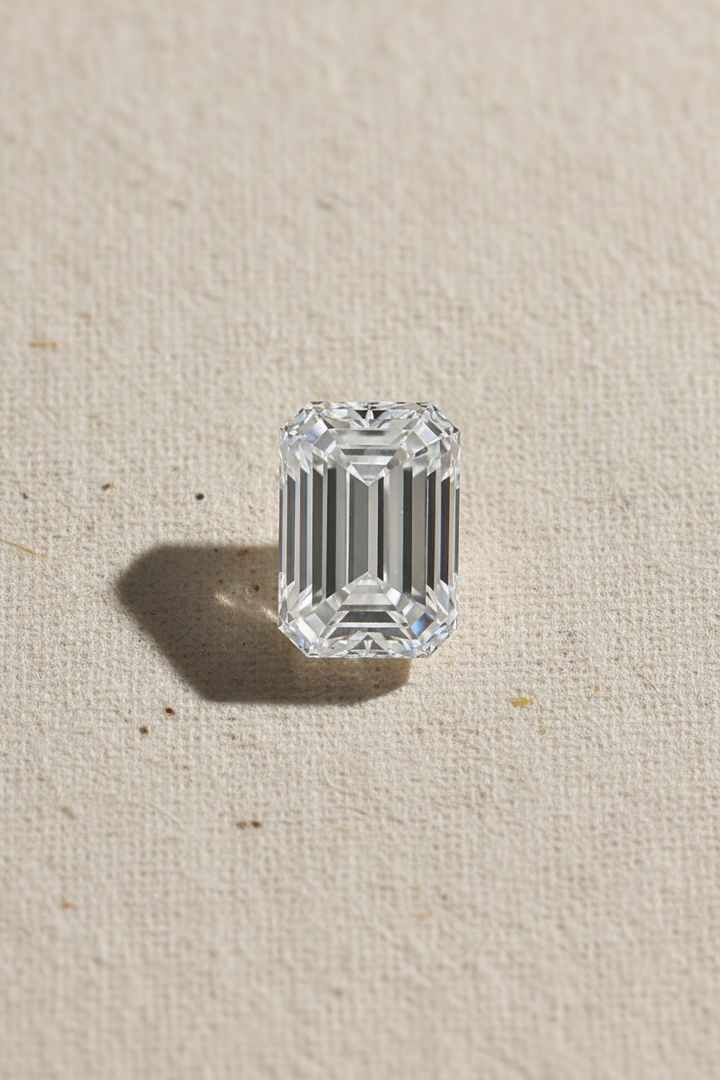 8.09 Carat Emerald Cut Lab Grown Diamond, VVS2/F