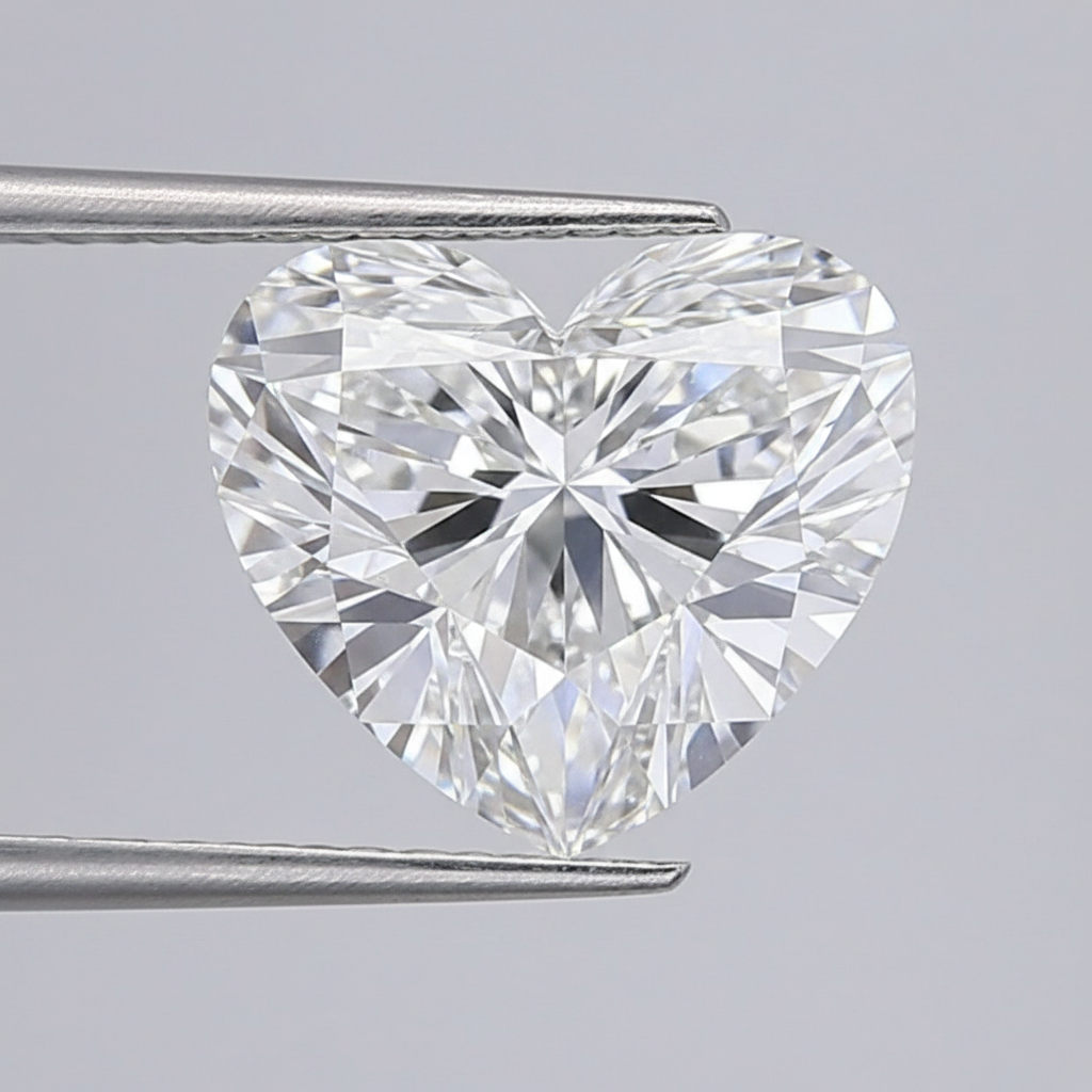 5.05 Carat F VS1 Heart Shape CVD Lab Grown Diamond IGI Certified
