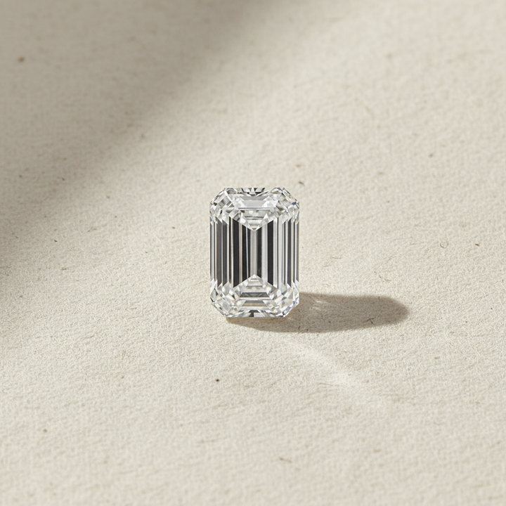 Diamant cultivé en laboratoire taille émeraude de 3,40 carats, VS1/D