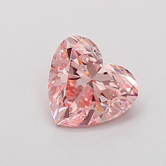 1.00 Carat Heart Cut Lab Grown Diamond, VVS2/Fancy Intense Pink