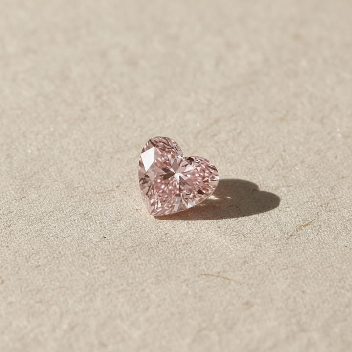 1.00 Carat Heart Cut Lab Grown Diamond VVS2 Fancy Intense Pink IGI Certified
