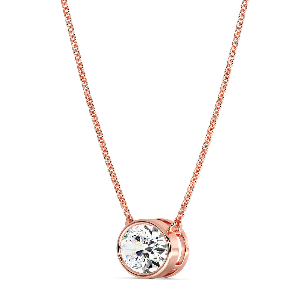 2 Carat Bezel-Set Oval Lab-Grown Diamond Solitaire Pendant Necklace