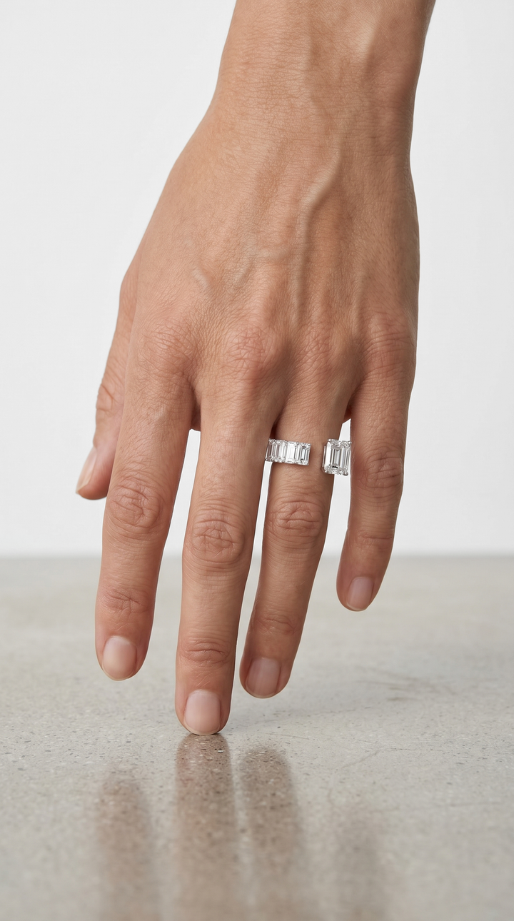 2 Carat Emerald Gap Anniversary Ring