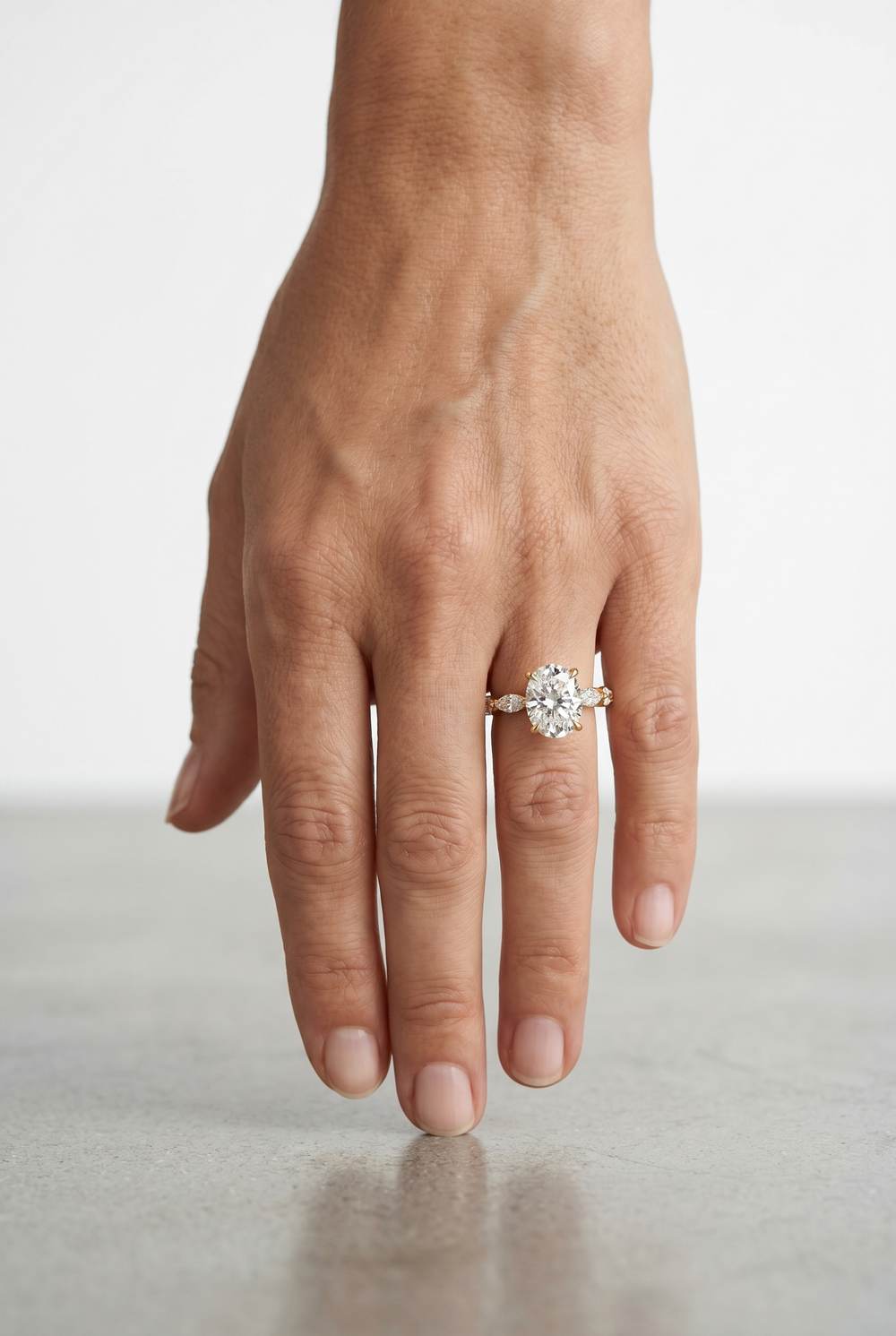 2 Carat Oval Hidden Halo Engagement Ring
