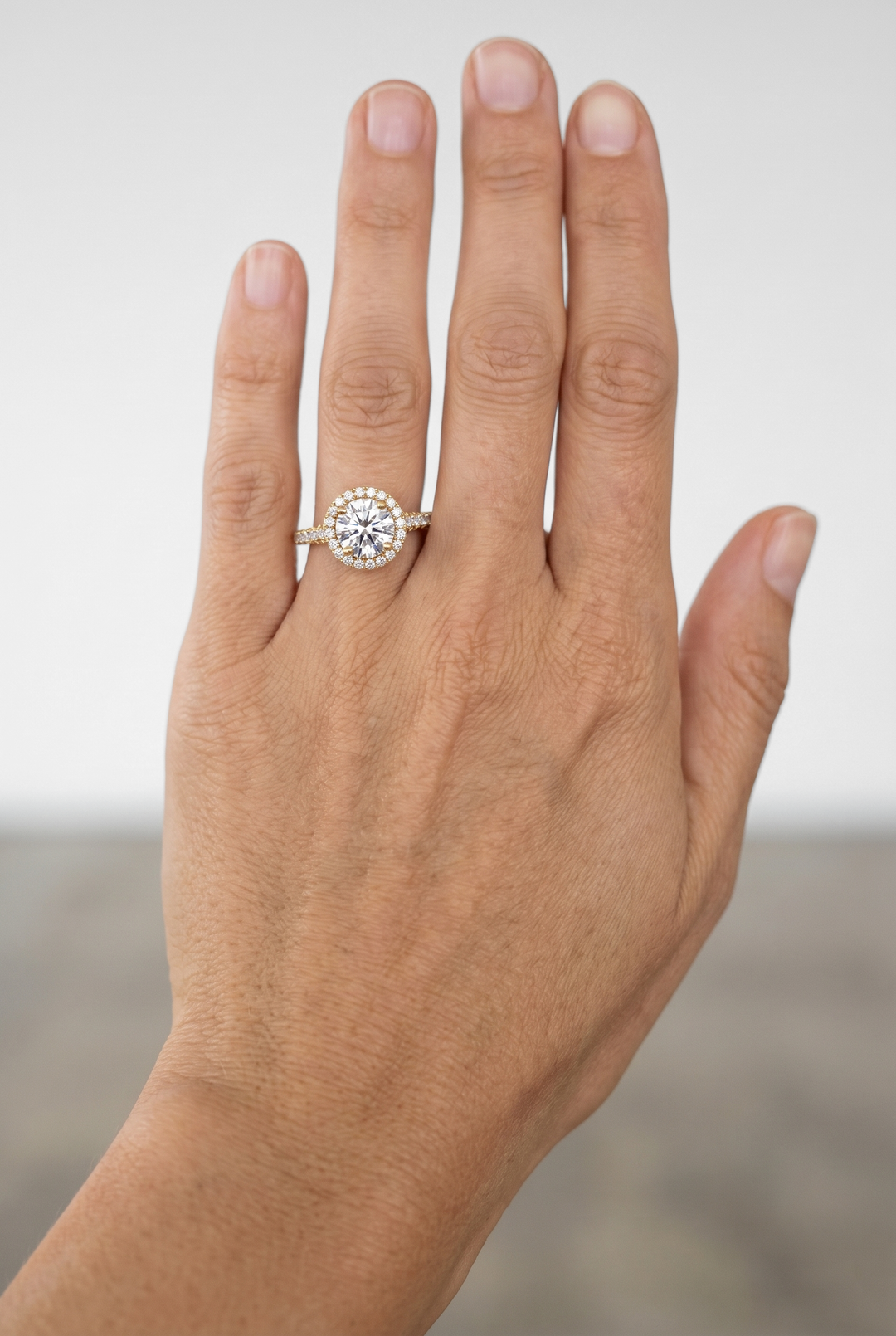 2 Carat Round Cut Lab Grown Diamond Halo Ring
