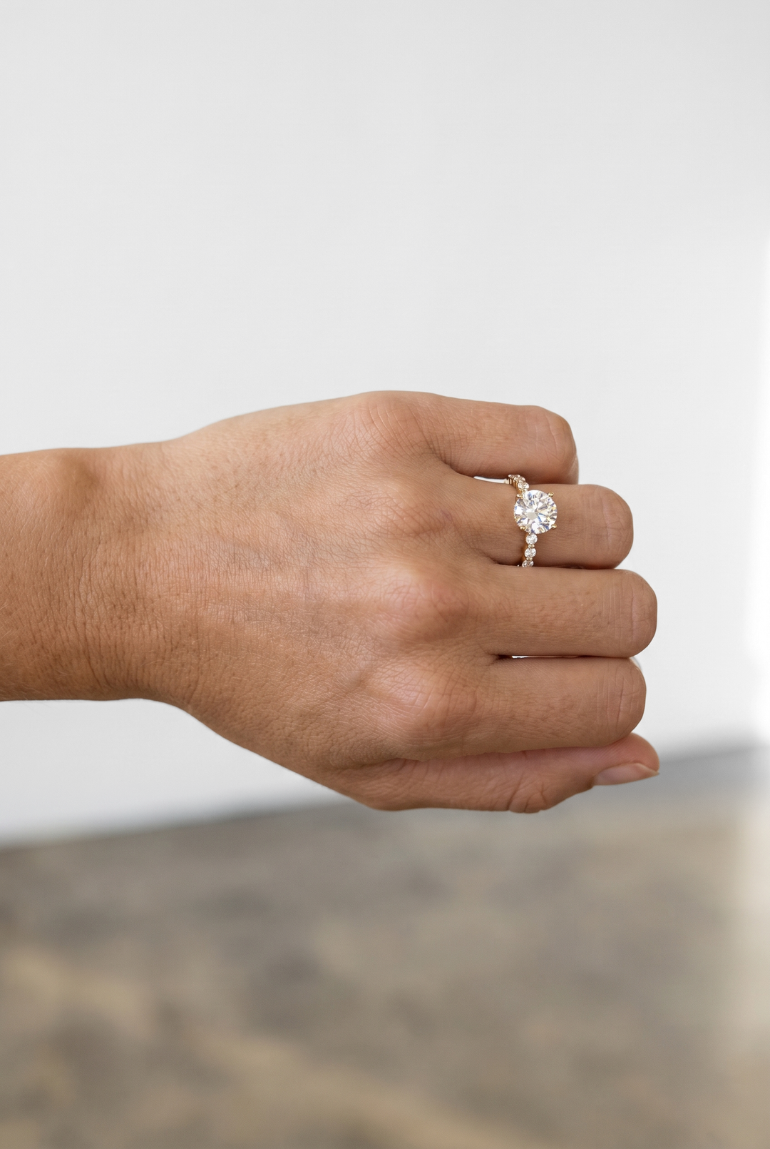 2 Carat Round Hidden Halo Engagement Ring