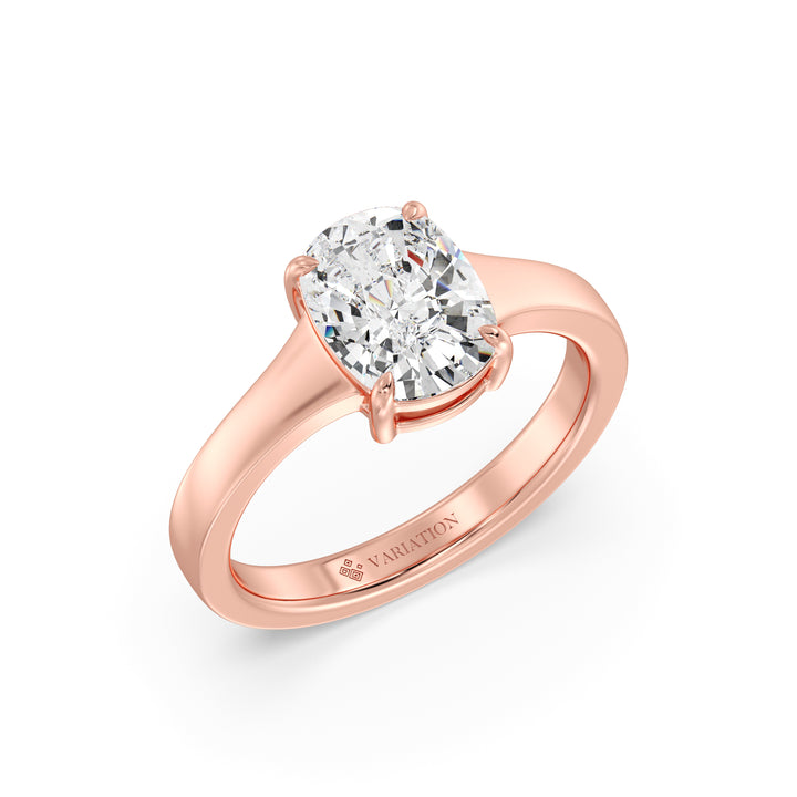 2 Ct Cushion Lab Grown Diamond Solitaire Ring in 18K BIS Hallmarked Gold