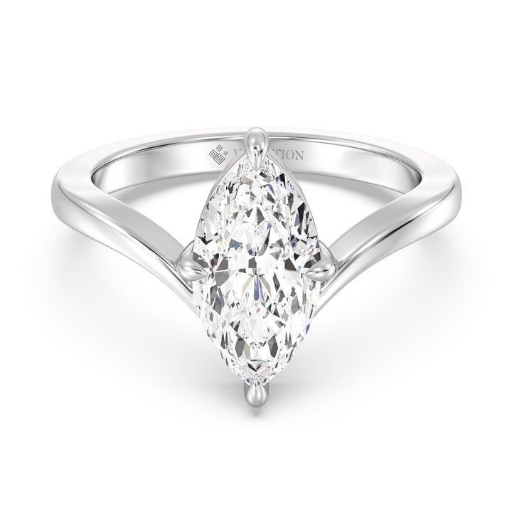 2 Ct Marquise Solitaire Engagement Ring with IGI Certified Diamond