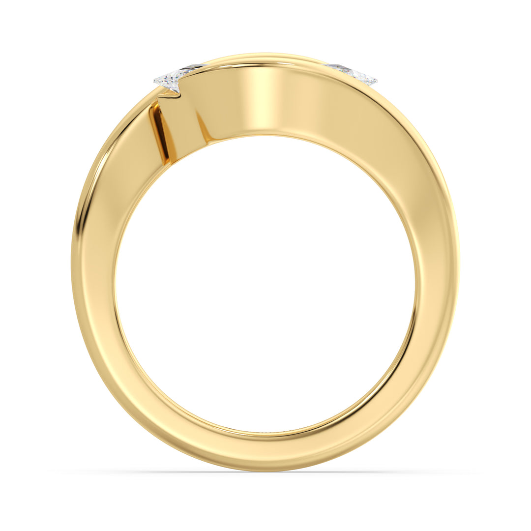 2 Ct Marquise Solitaire Ring with East West Bezel Setting in Gold