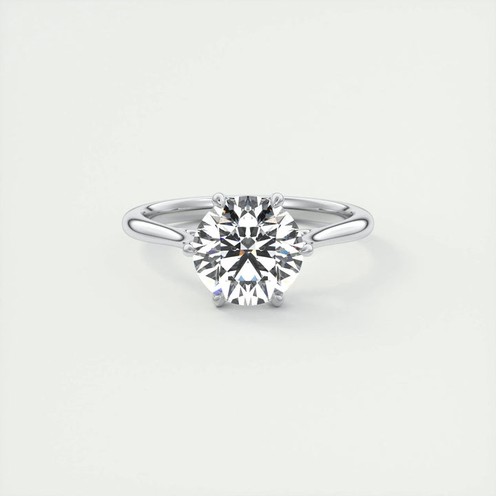 IGI CERTIFIED 2CT ROUND F-VS1 LAB-GROWN DIAMOND ENGAGEMENT RING WITH CATHEDRAL SETTING