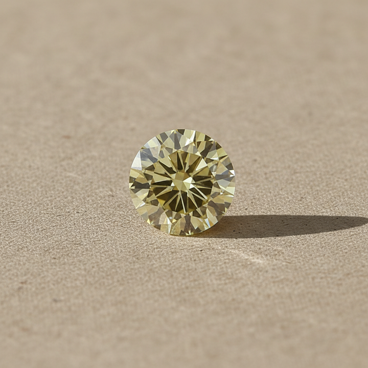 3.00 Carat Round Fancy Yellow Lab Grown Diamond VS1 IGI Certified