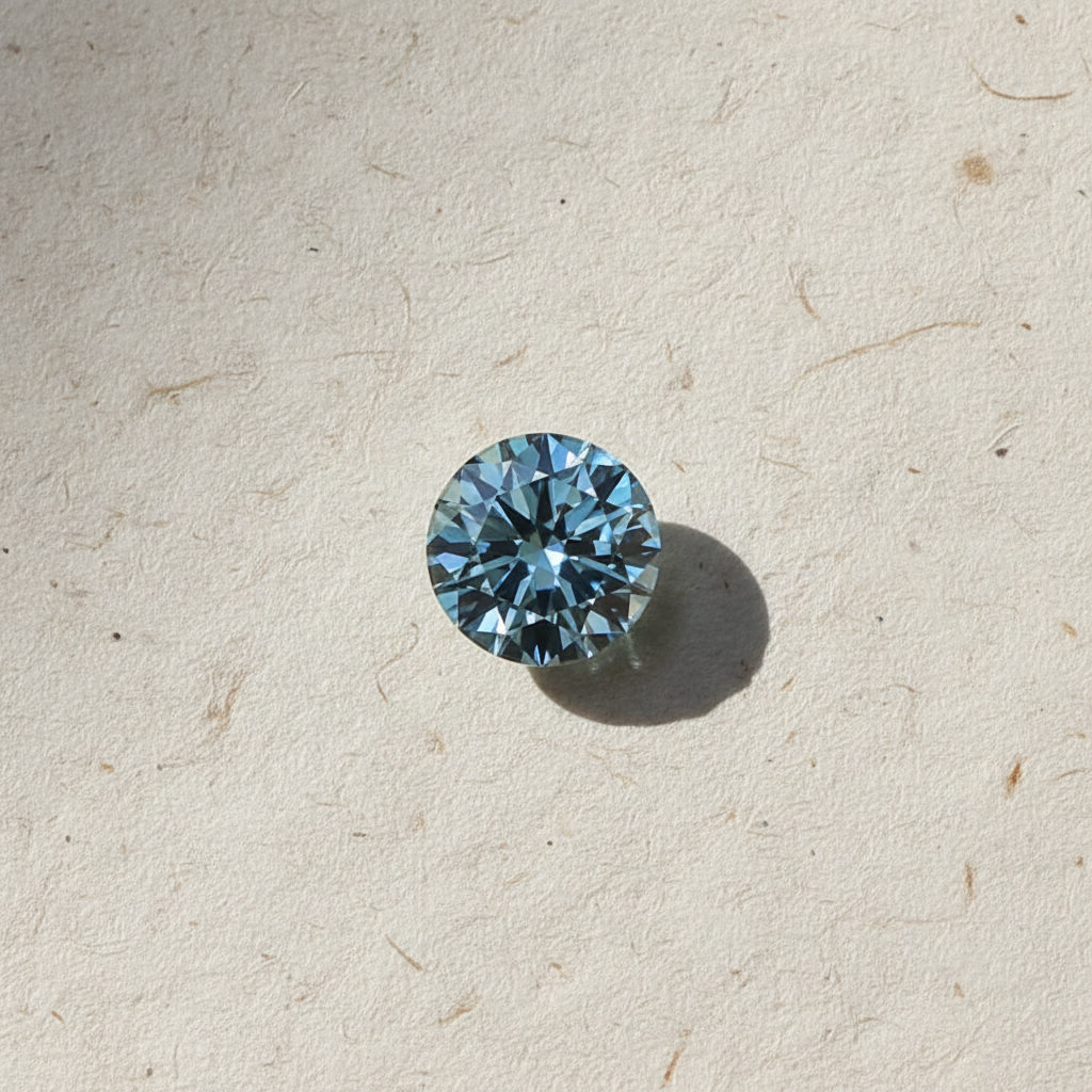 3.02 Carat Round Fancy Vivid Blue Lab Grown Diamond VS2 IGI Certified