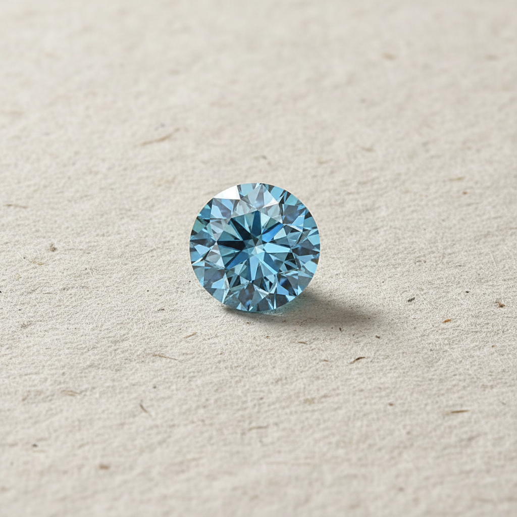 3.04 Carat Round Fancy Vivid Blue Lab Grown Diamond VVS2 IGI Certified