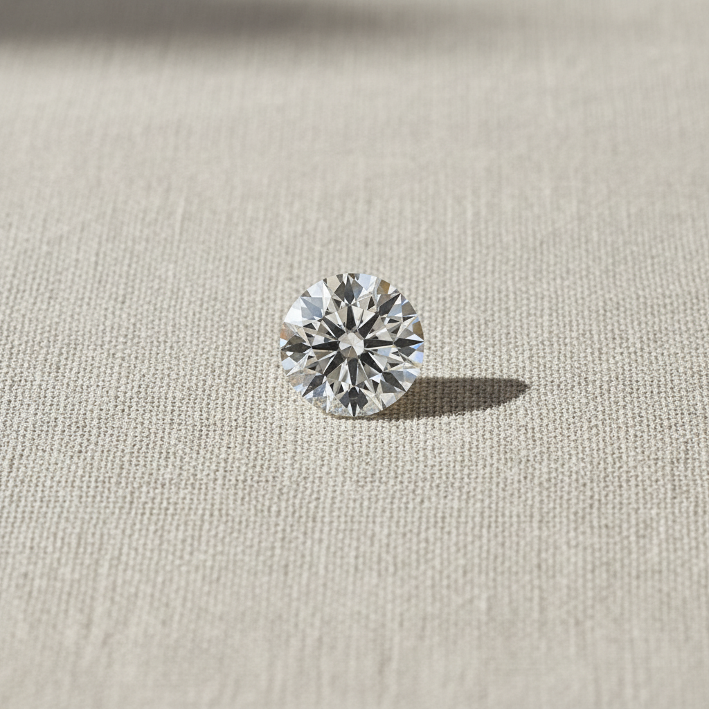 3.09 Carat Round F VVS2 Lab Grown Diamond Ideal Cut IGI Certified