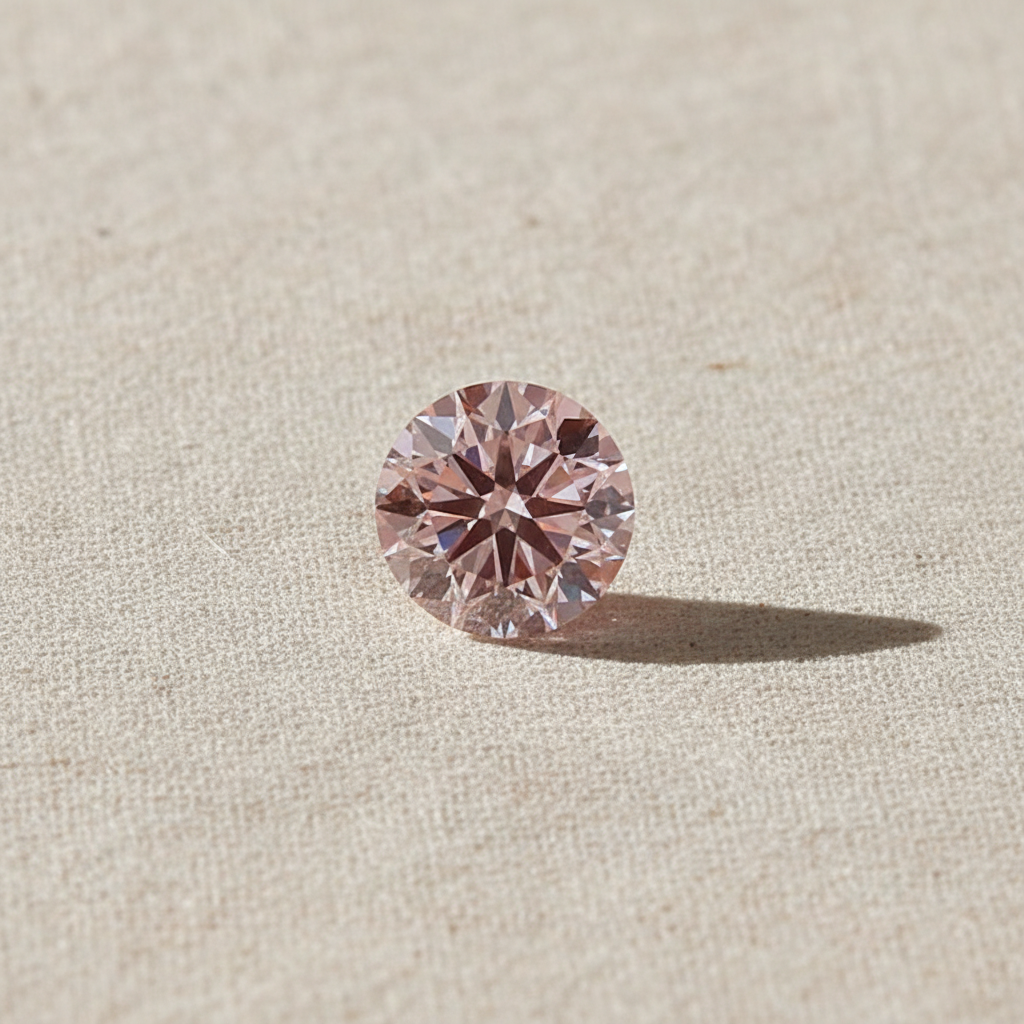 3.51 Carat Round Fancy Pink Lab Grown Diamond VS2 IGI Certified