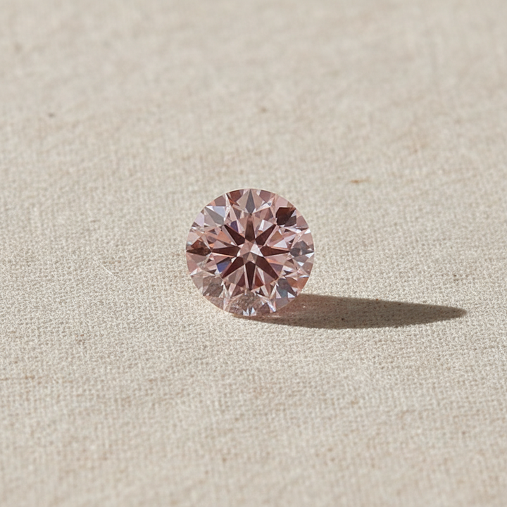 3.51 Carat Round Fancy Pink Lab Grown Diamond VS2 IGI Certified