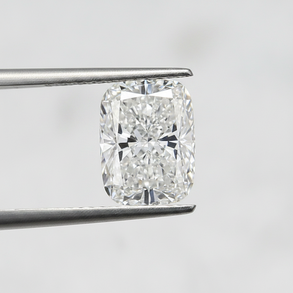 Diamant cultivé en laboratoire taille coussin de 3,00 carats, VS1/D