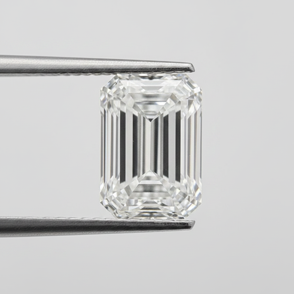 Diamant cultivé en laboratoire taille émeraude de 3,00 carats, VS1/E