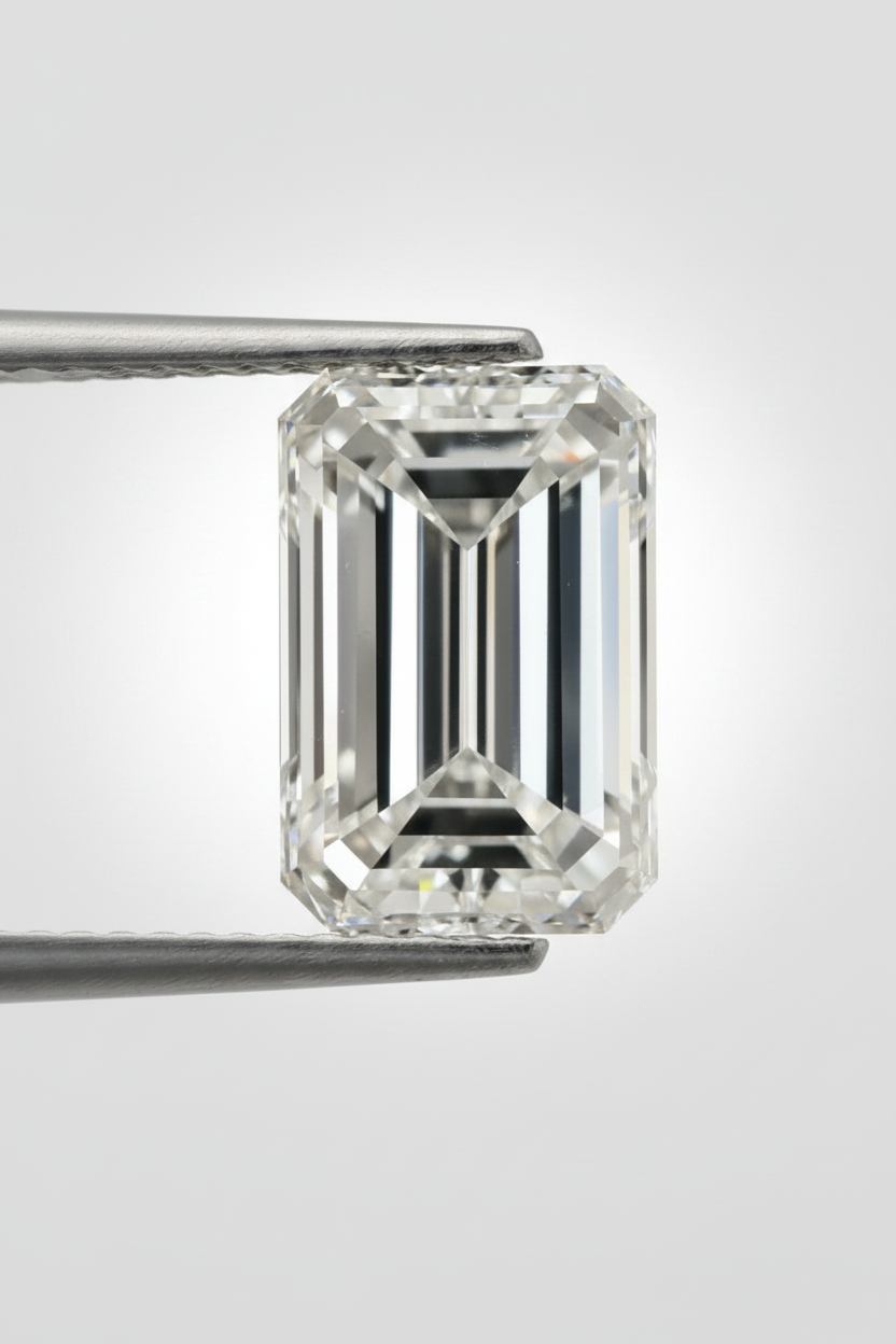 3.00 Carat Emerald Cut Lab Grown Diamond, VS2/F