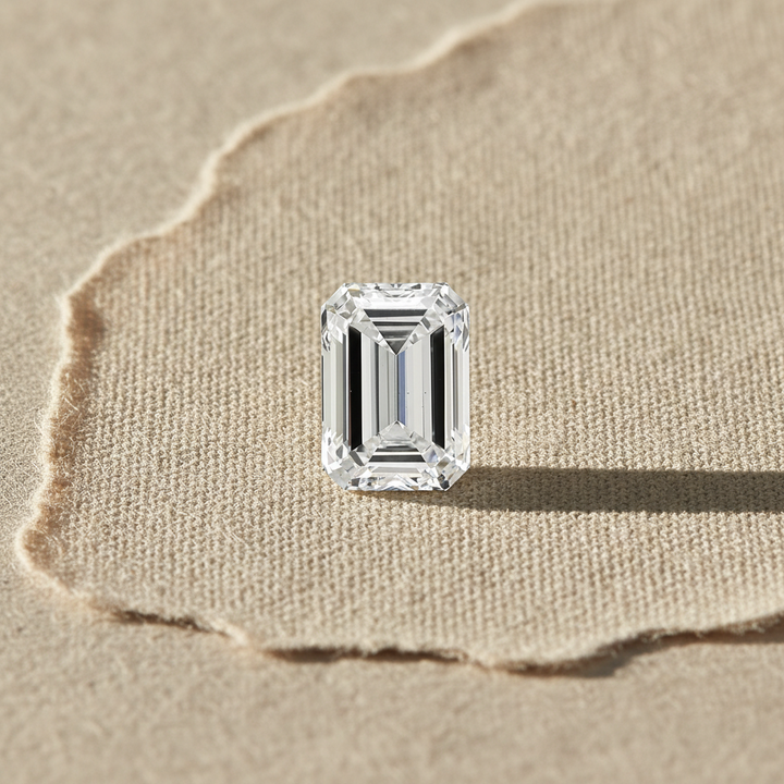 Diamant émeraude cultivé en laboratoire de 3,00 carats, VS1/D