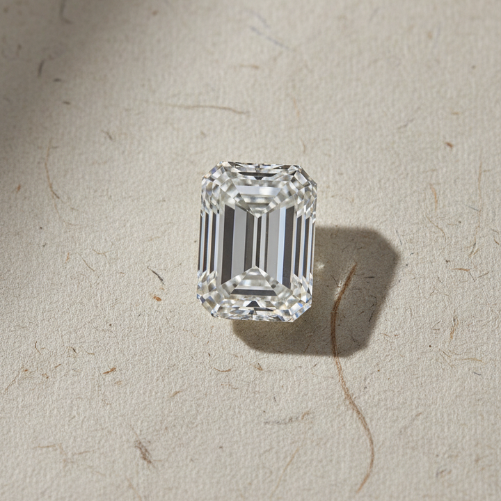 Diamant émeraude cultivé en laboratoire de 3,00 carats, VS1/F