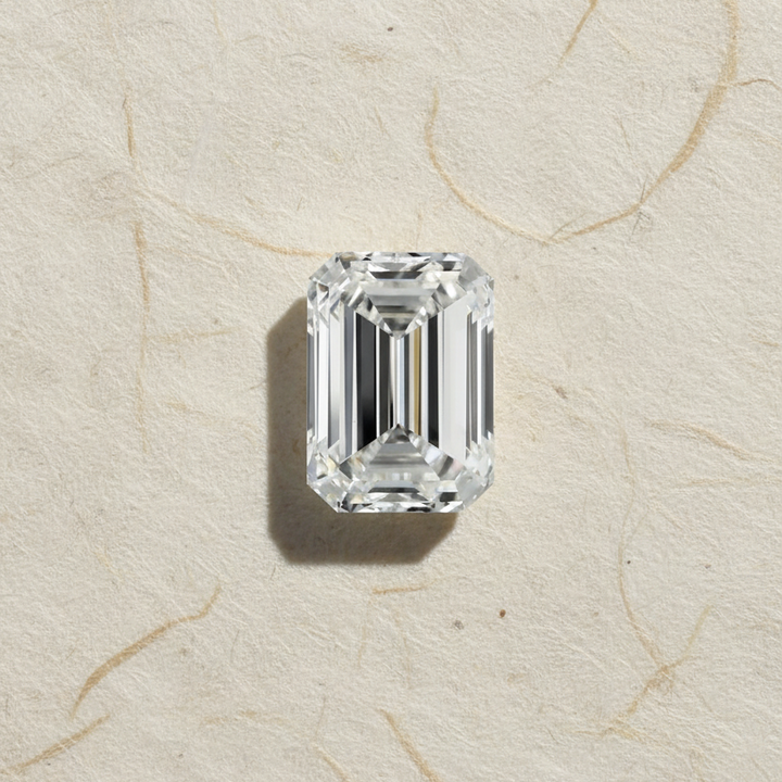 Diamant émeraude cultivé en laboratoire de 3,00 carats, VVS2/F