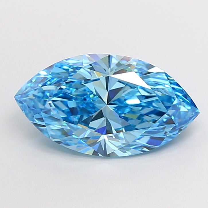 3.00 Carat Marquise Cut Lab Grown Diamond VS2Fancy Vivid Blue