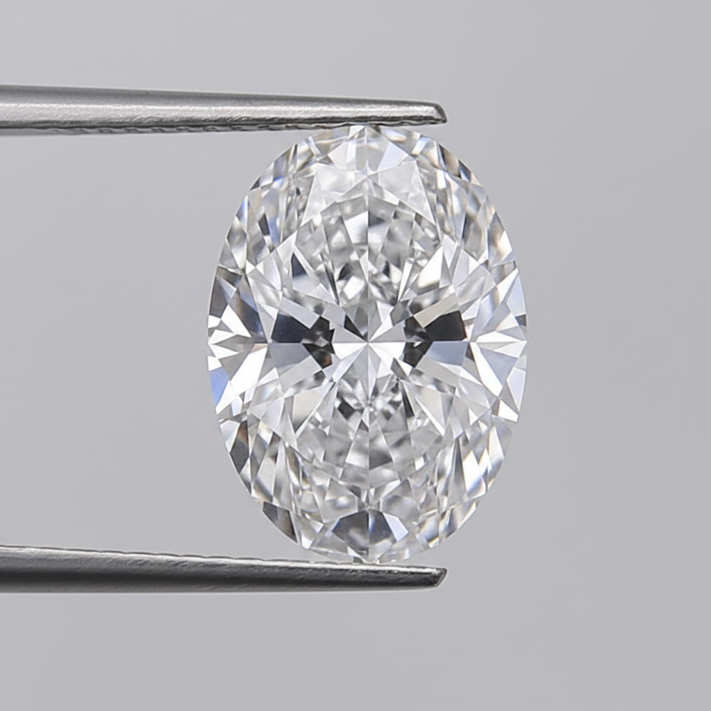 3,00 karaat ovaal geslepen laboratoriumdiamant, VS1/D
