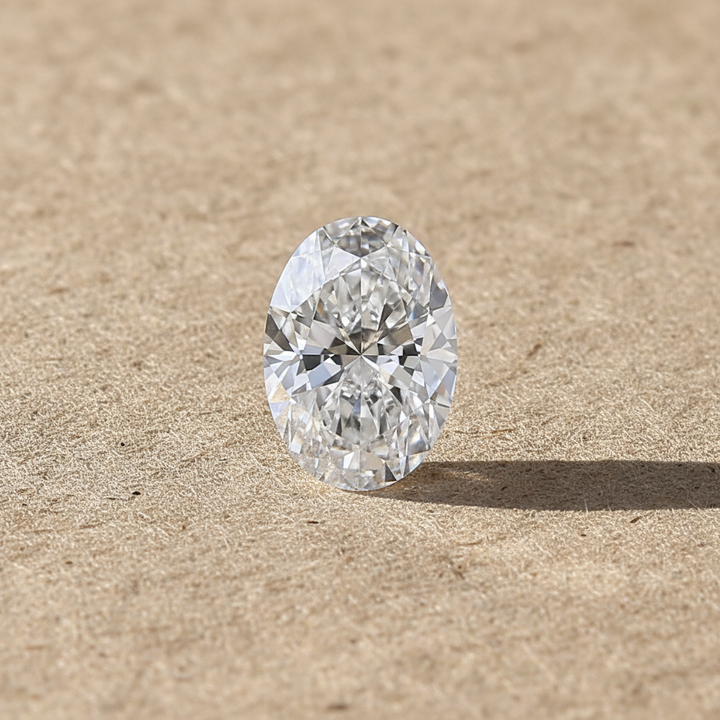 Diamant cultivé en laboratoire de taille ovale de 3,00 carats, VS1/D