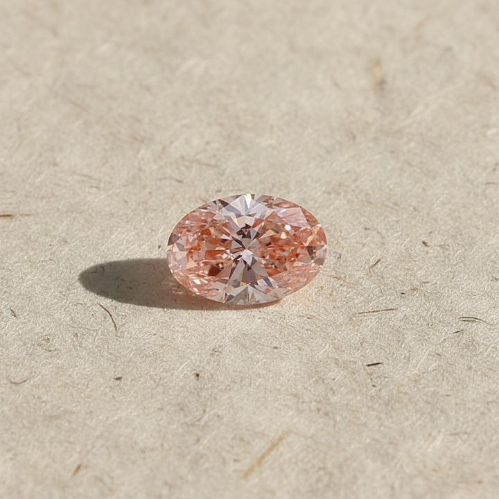 3,00 Karat ovaler, im Labor geschliffener Diamant, VS1/Fancy Vivid Pink