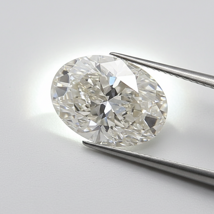3,00 karaat ovaal geslepen laboratoriumdiamant, VS2/H
