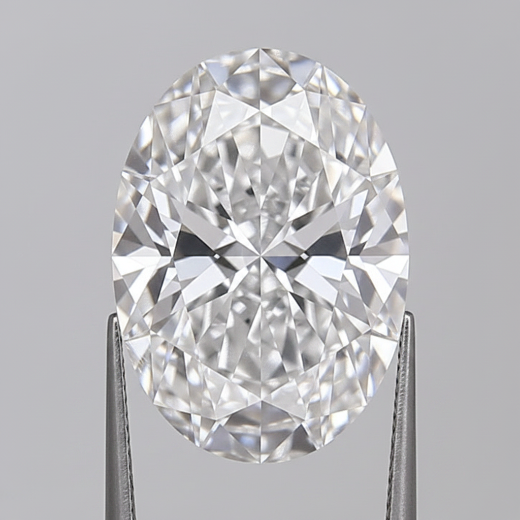 3,00 karaat ovaal geslepen laboratoriumdiamant, VVS2/D