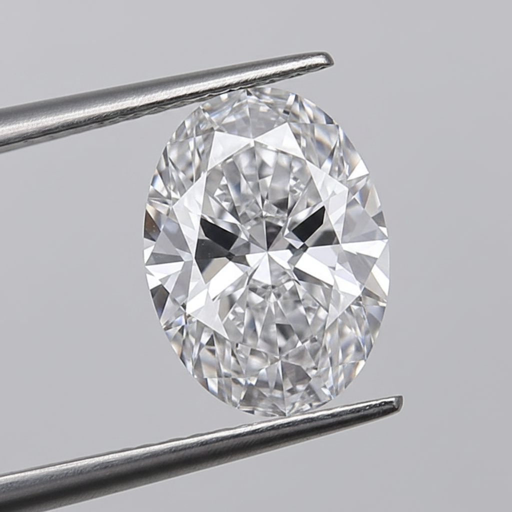 3,00 karaat ovaal geslepen laboratoriumdiamant, VVS2/D