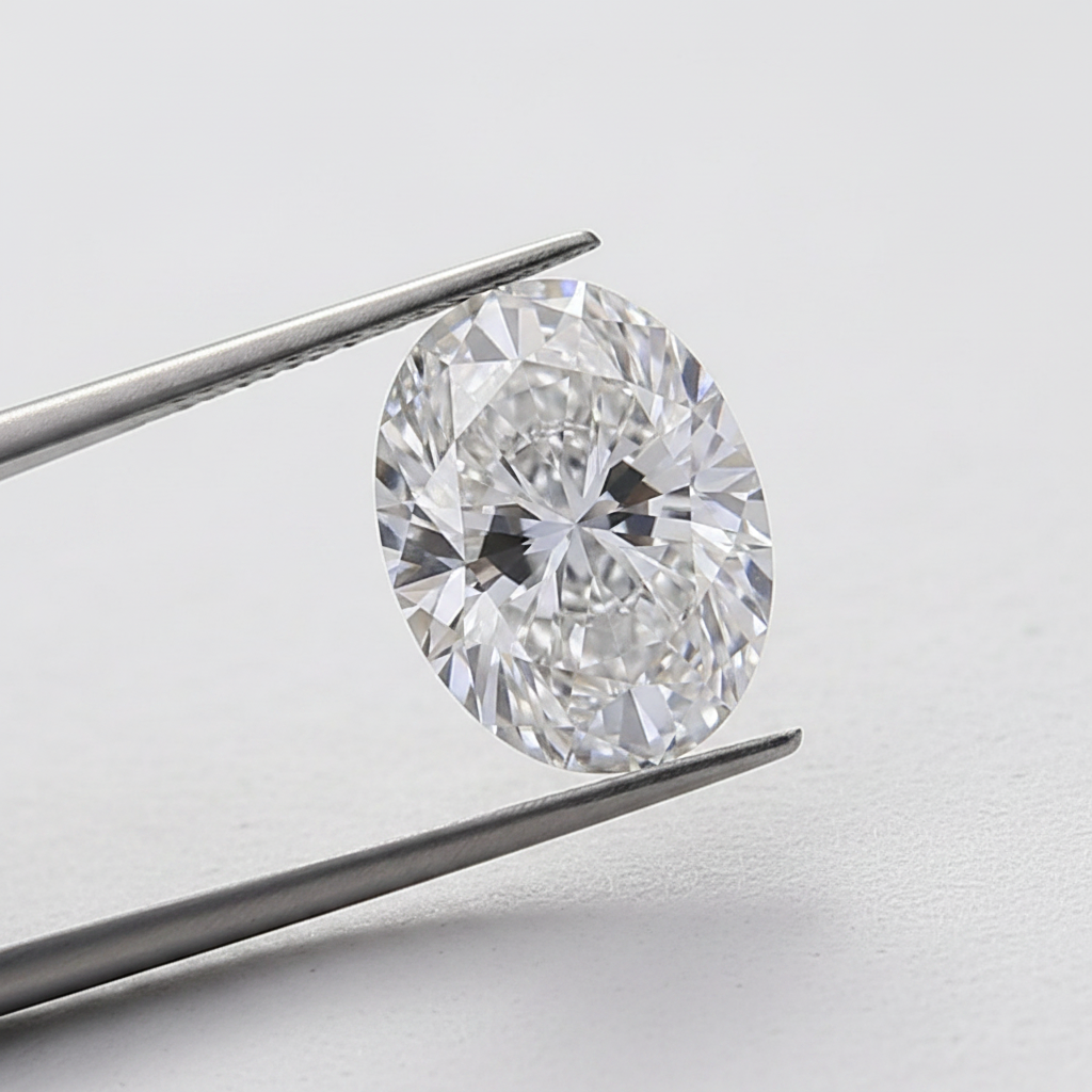 3,00 karaat ovaal geslepen laboratoriumdiamant, VVS2/D