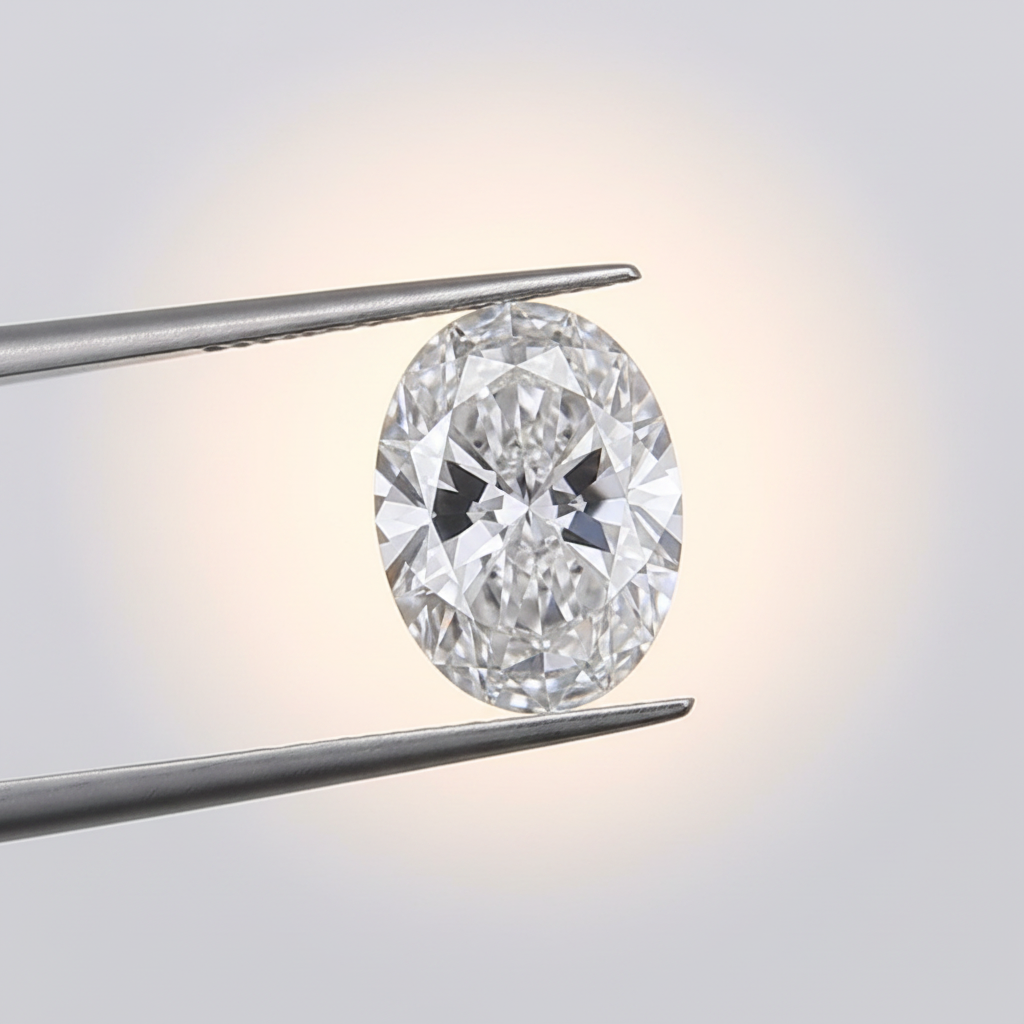 3,00 karaat ovaal geslepen laboratoriumdiamant, VVS2/E