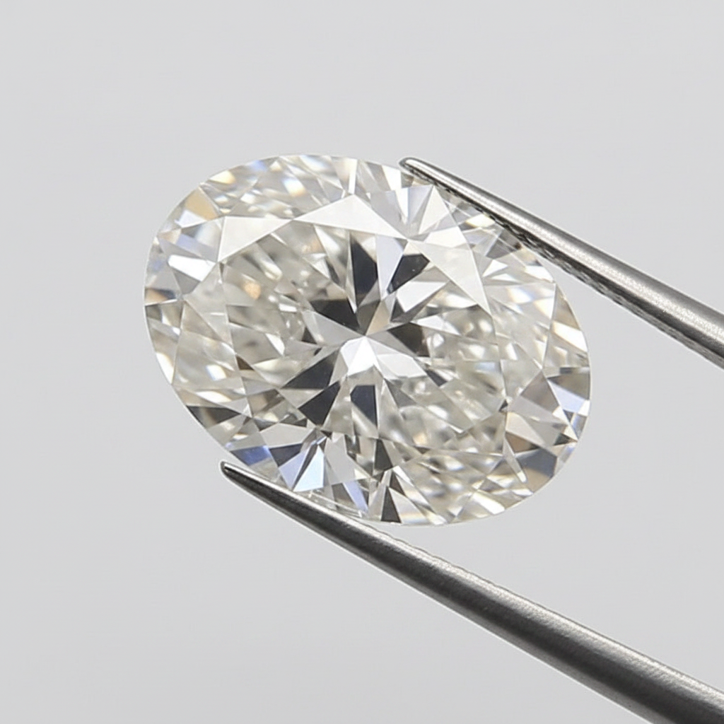 3,00 karaat ovale laboratorium-gegroeide diamant, VS1/G