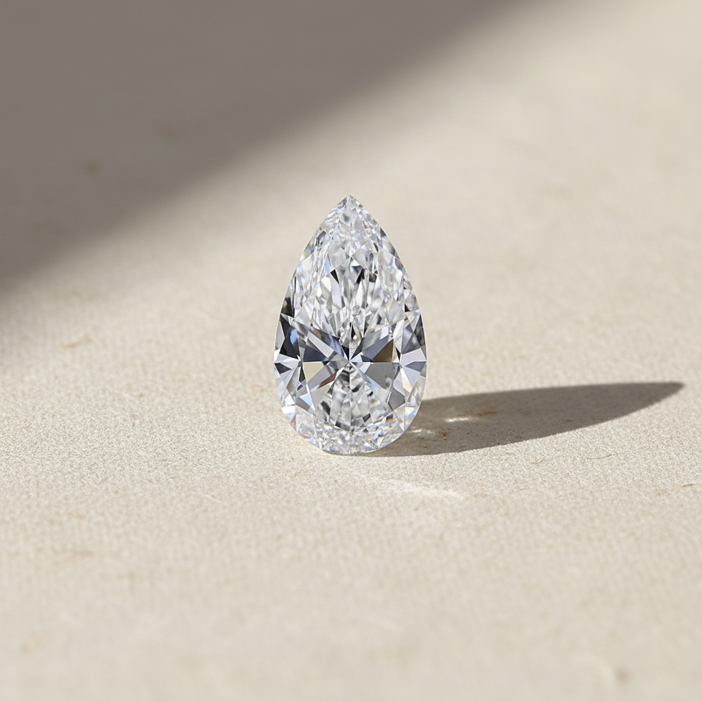 3.00 Carat Pear Cut Lab Grown Diamond VVS2 D Color IGI Certified
