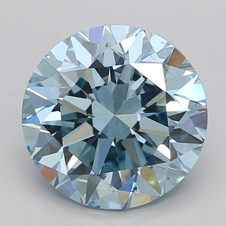 3.00 Carat Round Lab Grown Diamond VS2 FANCY INTENSE BLUE