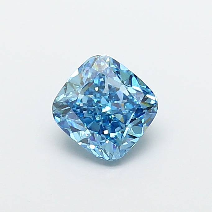 3.01 karaat kussen gemodificeerde lab-grown diamant VS1 fancy levendig blauw